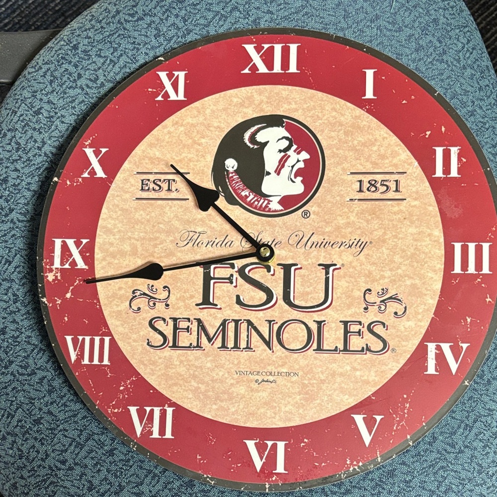 FSU Wall Clock in Garnet and Gold